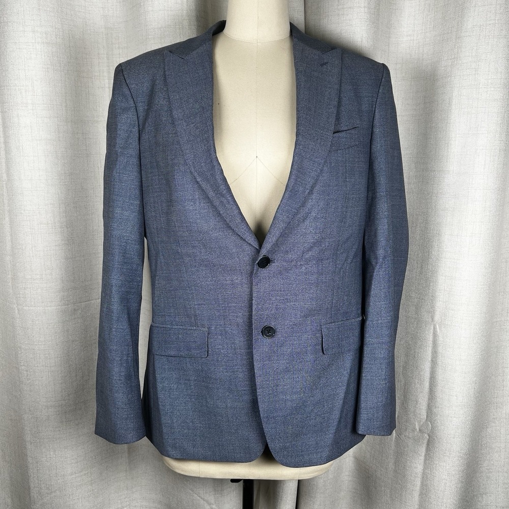 Banana Republic Blazer Mens 42 Short Slim Fit Blue Wool Marzotto Suit Jacket